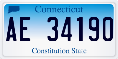 CT license plate AE34190