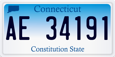 CT license plate AE34191