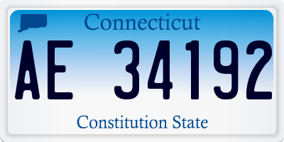 CT license plate AE34192