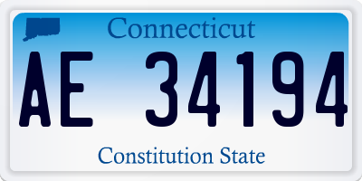 CT license plate AE34194