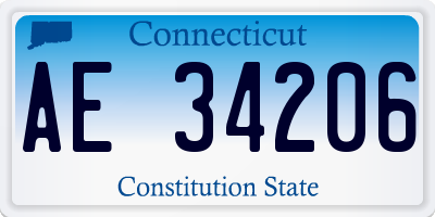 CT license plate AE34206