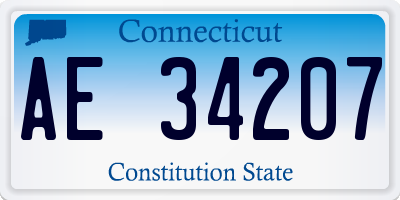 CT license plate AE34207