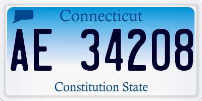 CT license plate AE34208