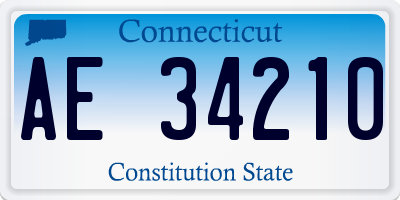 CT license plate AE34210