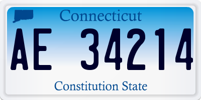 CT license plate AE34214