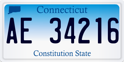 CT license plate AE34216