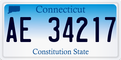 CT license plate AE34217