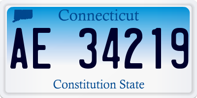CT license plate AE34219