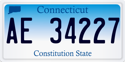 CT license plate AE34227