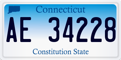 CT license plate AE34228