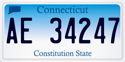 CT license plate AE34247