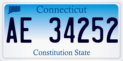 CT license plate AE34252