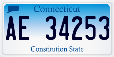 CT license plate AE34253