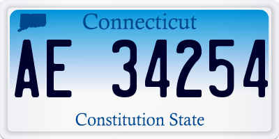 CT license plate AE34254
