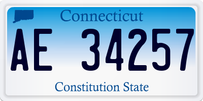CT license plate AE34257