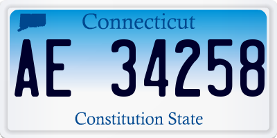 CT license plate AE34258