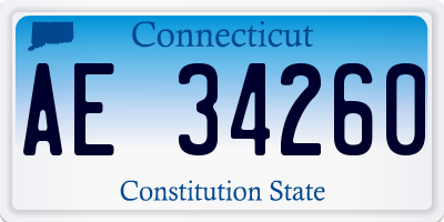 CT license plate AE34260
