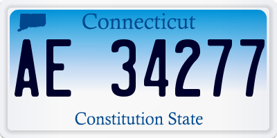 CT license plate AE34277