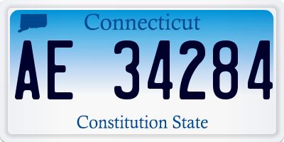 CT license plate AE34284
