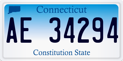 CT license plate AE34294