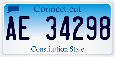 CT license plate AE34298