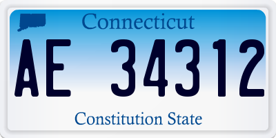 CT license plate AE34312