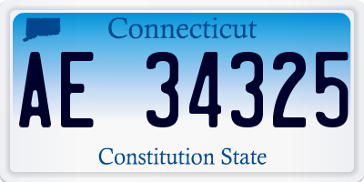 CT license plate AE34325