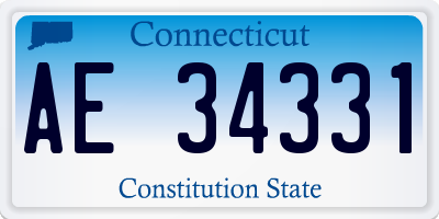 CT license plate AE34331