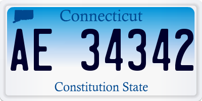 CT license plate AE34342