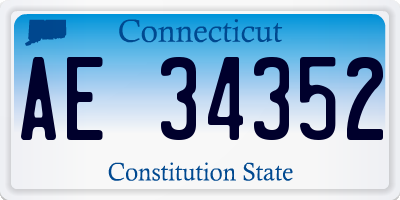 CT license plate AE34352