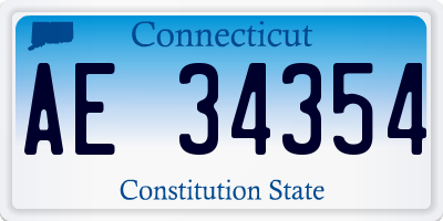CT license plate AE34354