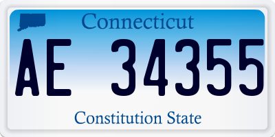 CT license plate AE34355