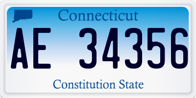 CT license plate AE34356