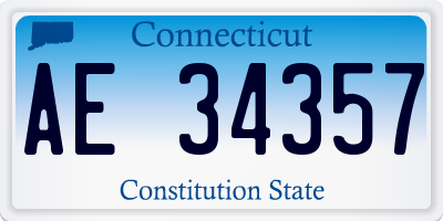 CT license plate AE34357