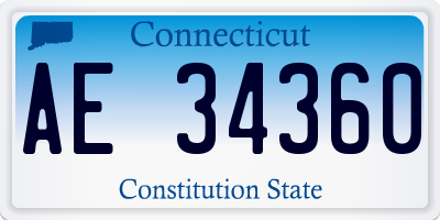 CT license plate AE34360