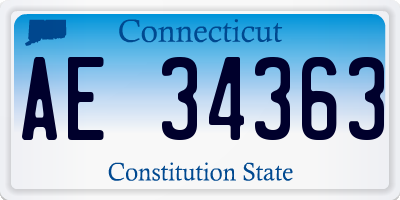 CT license plate AE34363