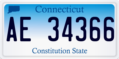 CT license plate AE34366