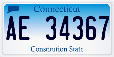 CT license plate AE34367