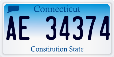 CT license plate AE34374