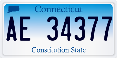 CT license plate AE34377