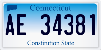 CT license plate AE34381