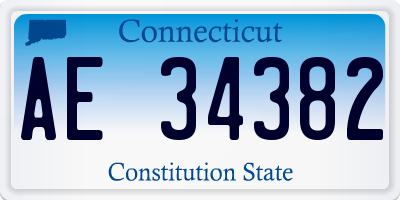 CT license plate AE34382