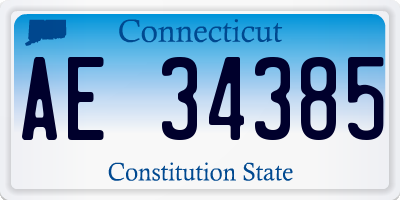 CT license plate AE34385