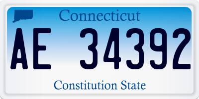CT license plate AE34392
