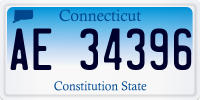 CT license plate AE34396