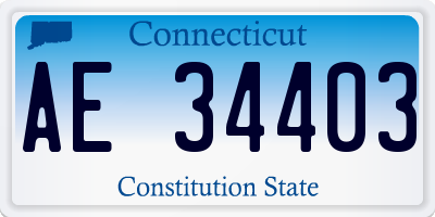 CT license plate AE34403