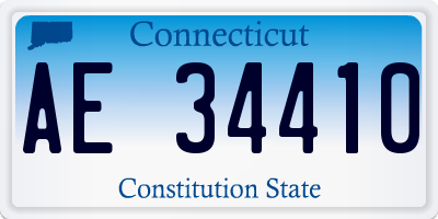 CT license plate AE34410