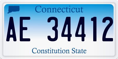CT license plate AE34412