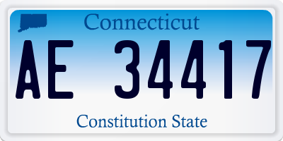 CT license plate AE34417
