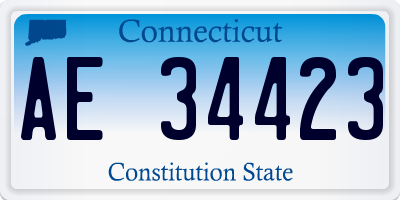 CT license plate AE34423